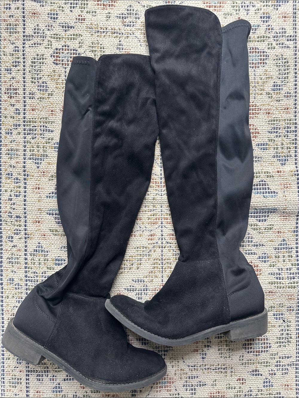 Women's Black Over-the-Knee Flat Boots